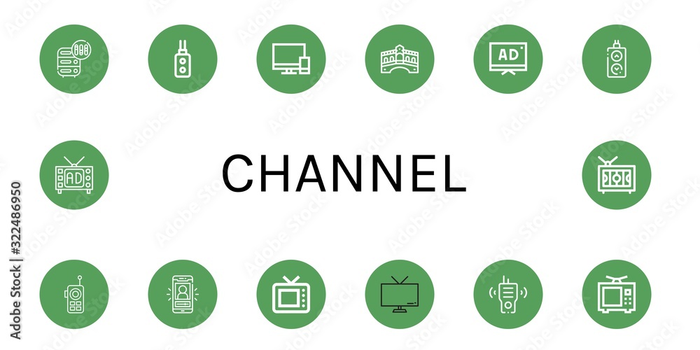 channel icon set channel icon set