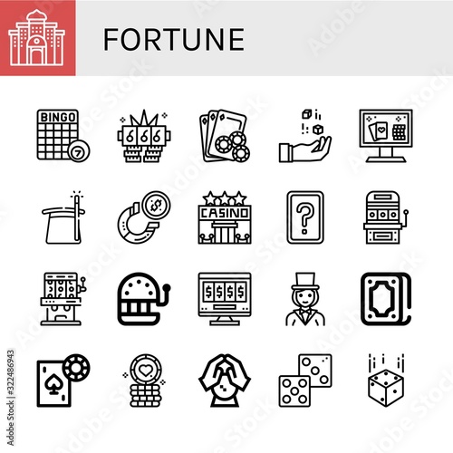 fortune simple icons set