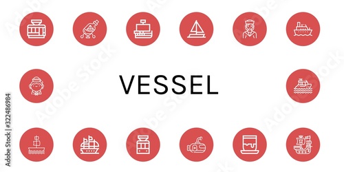 vessel simple icons set