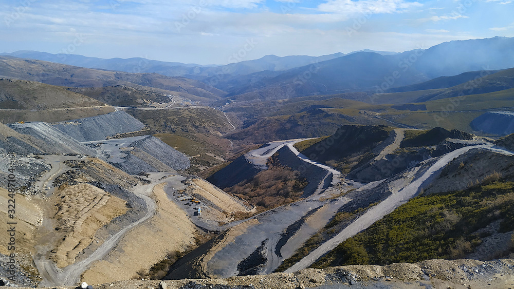 Slate mining operations in La Baña, León, Spain