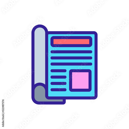 newspaper icon vector. Thin line sign. Isolated contour symbol illustration