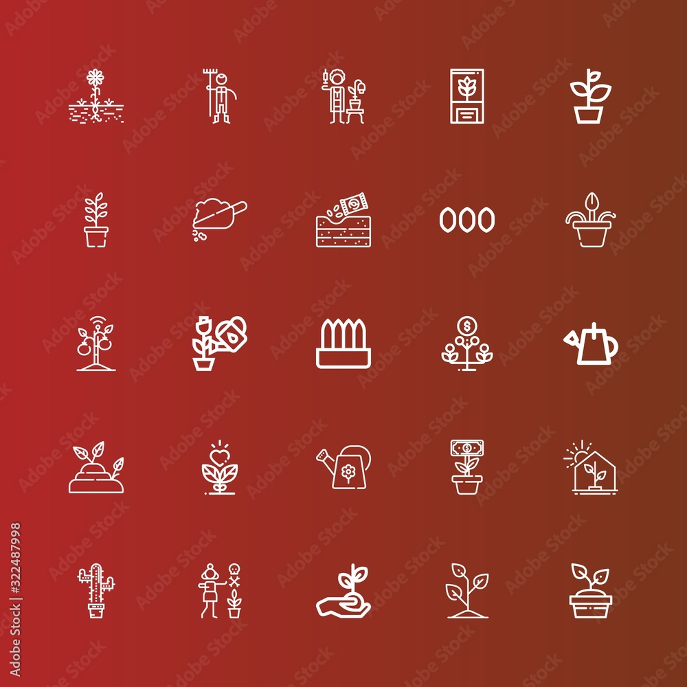 Editable 25 growing icons for web and mobile Editable 25 growing icons for web and mobile