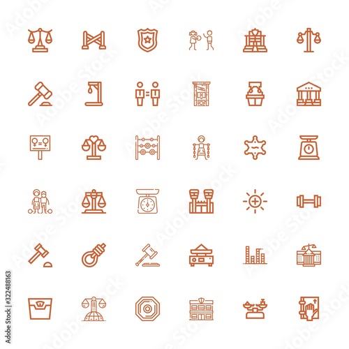 Editable 36 justice icons for web and mobile
