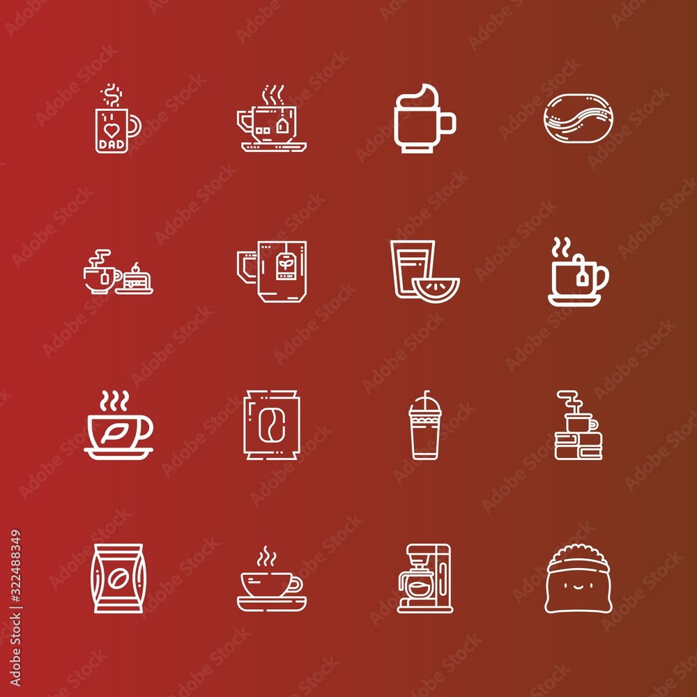 Editable 16 cappuccino icons for web and mobile