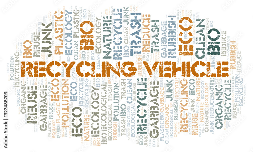 Fototapeta premium Recycling Vehicle word cloud.