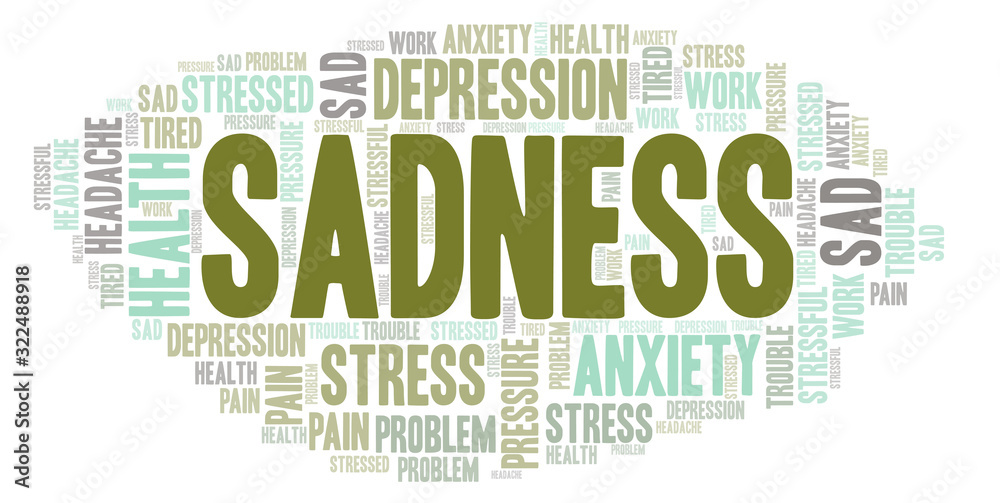 Fototapeta premium Sadness word cloud.