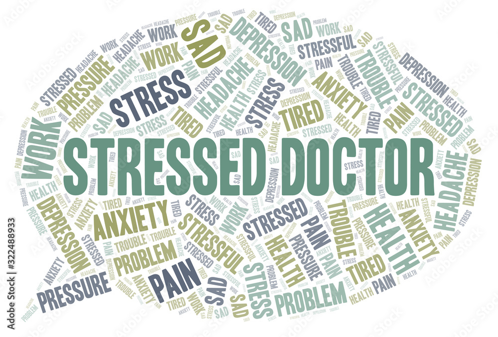 Stressed Doctor word cloud.