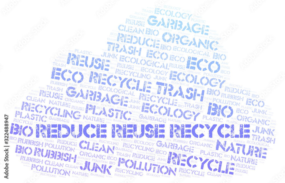 Obraz premium Reduce Reuse Recycle word cloud.