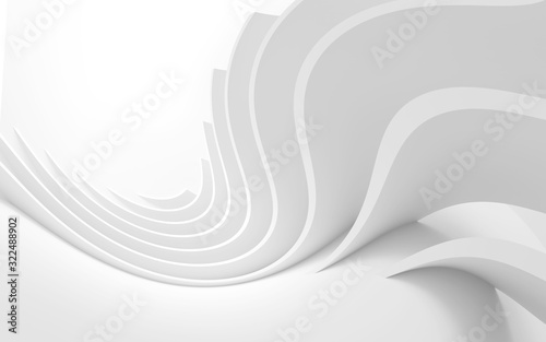 White Wave Background. Abst...