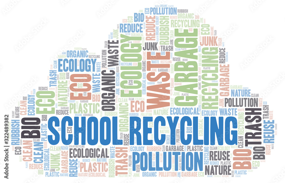 Obraz premium School Recycling word cloud.