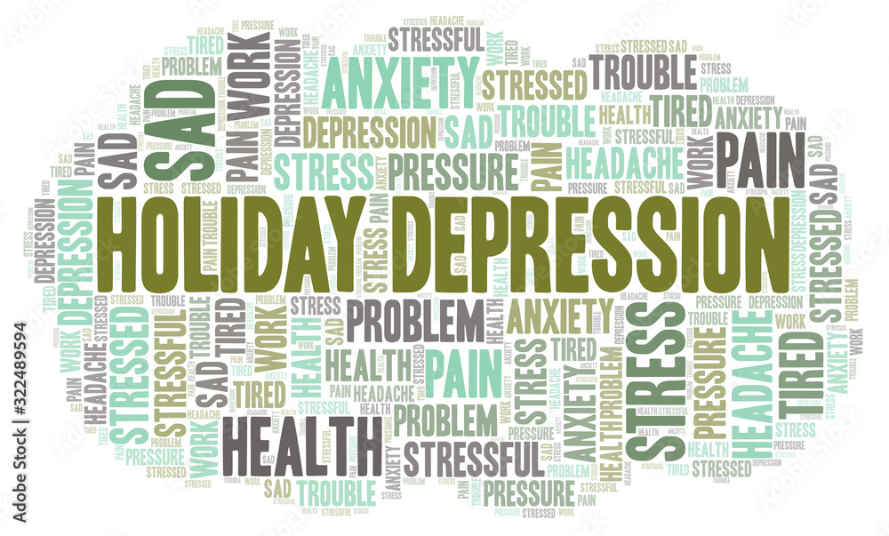 Fototapeta premium Holiday Depression word cloud.