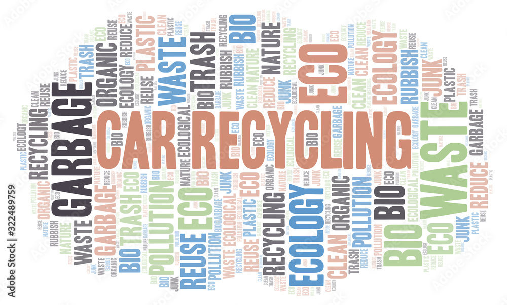 Obraz premium Car Recycling word cloud.