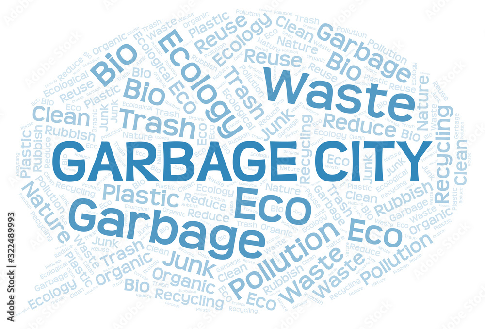 Obraz premium Garbage City word cloud.