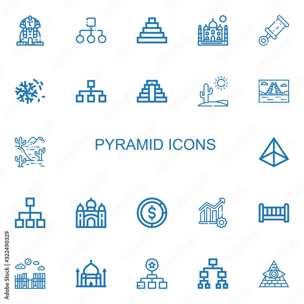 Editable 22 pyramid icons for web and mobile