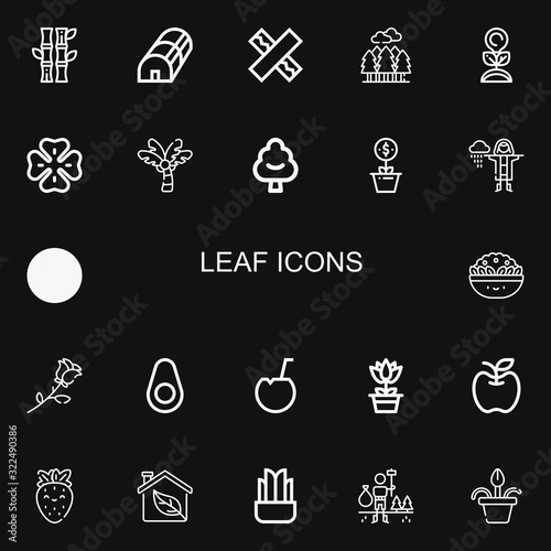 Editable 22 leaf icons for web and mobile