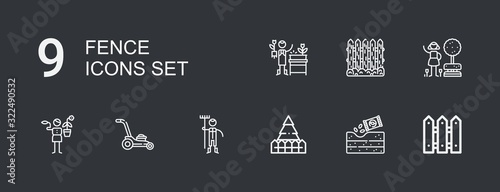 Editable 9 fence icons for web and mobile