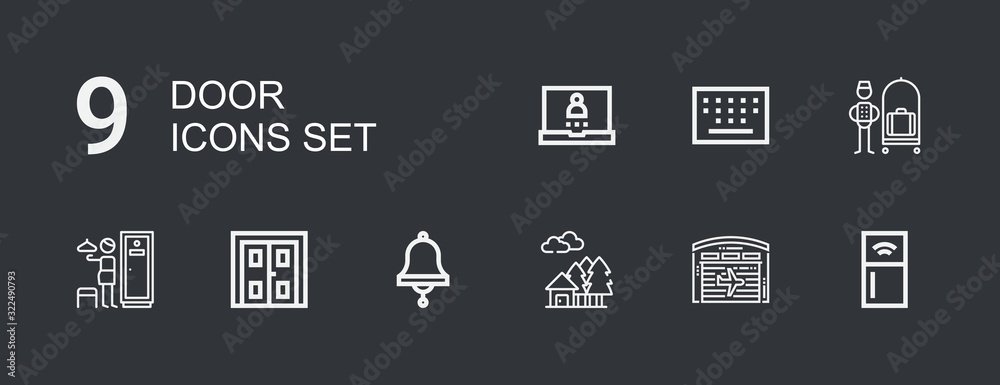 Editable 9 door icons for web and mobile Editable 9 door icons for web and mobile