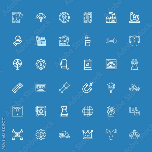 Editable 36 power icons for web and mobile
