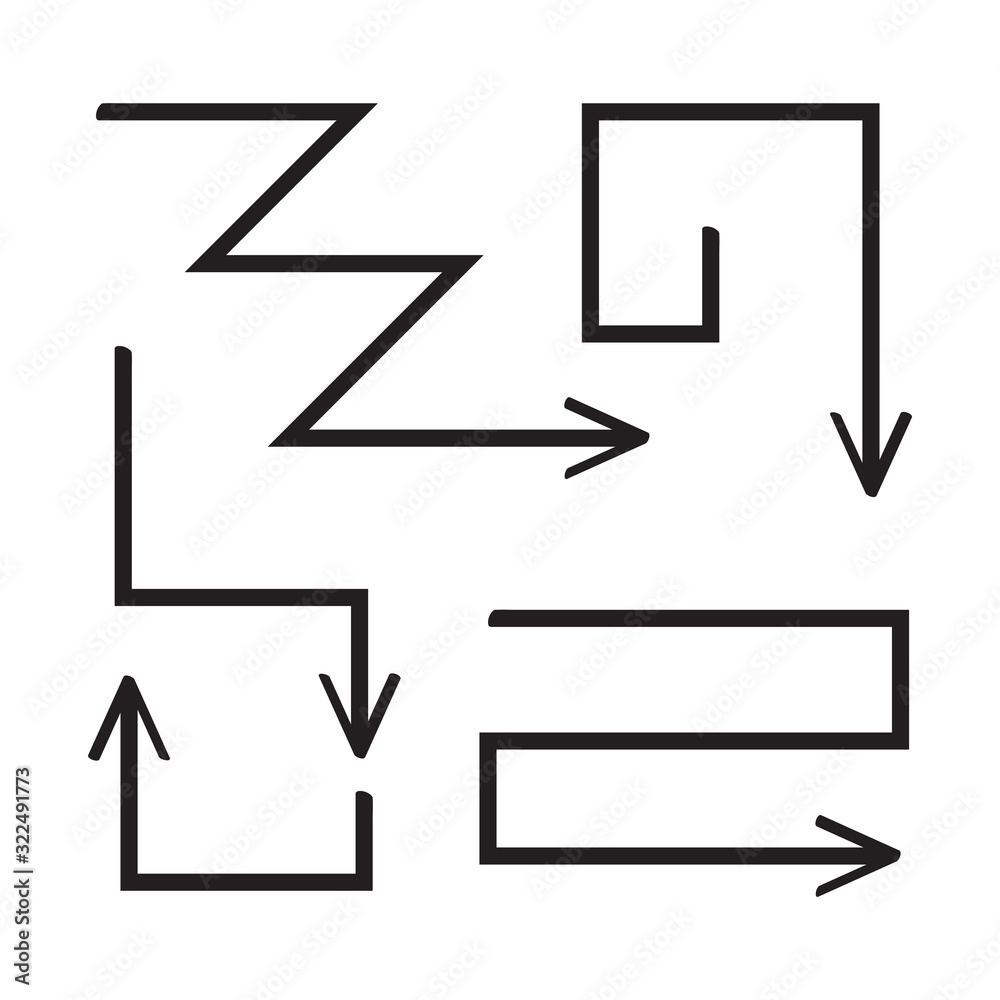 hand drawn arrows line vector set hand drawn arrows line vector set