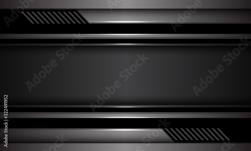 Abstract dark metal banner black circuit design modern futuristic technology background vector illustration.