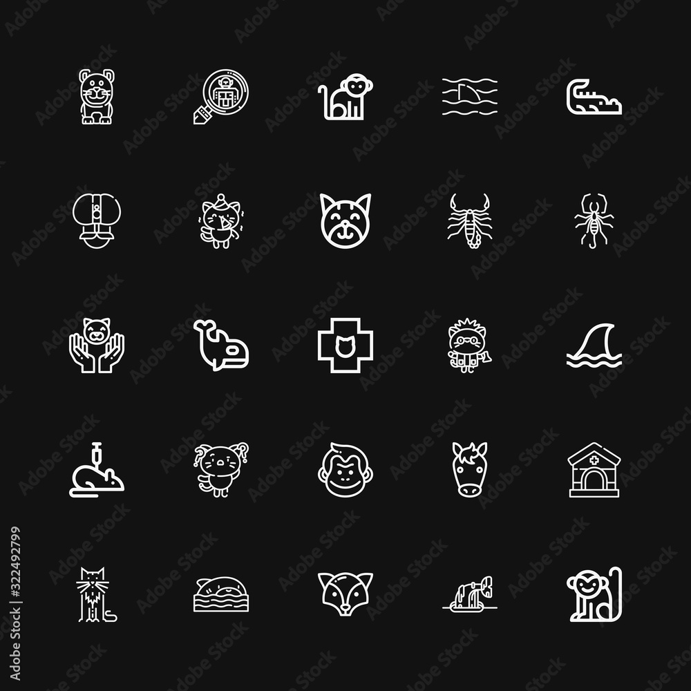 Editable 25 tail icons for web and mobile