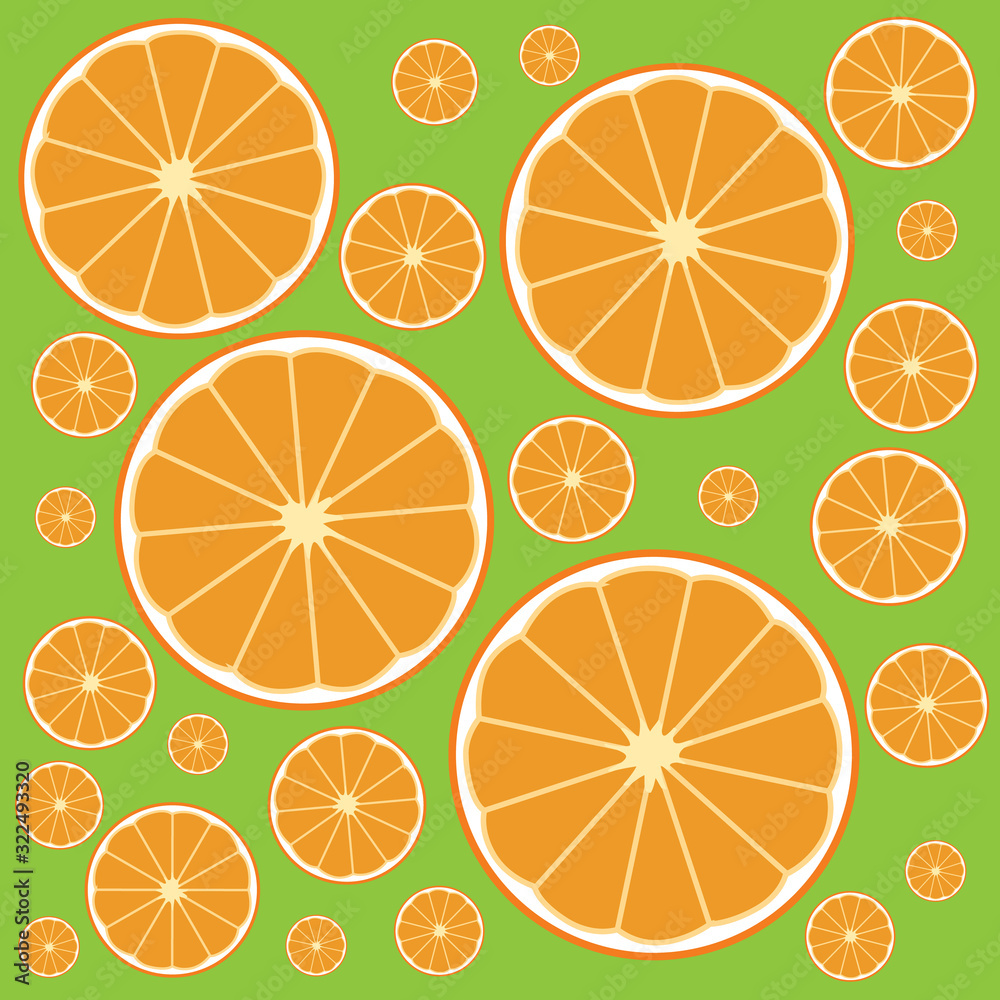 Seamless background pattern with slices of oranges Seamless background pattern with slices of oranges