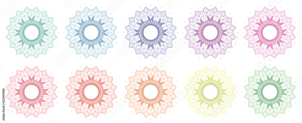 Mandala patterns in many colors Mandala patterns in many colors