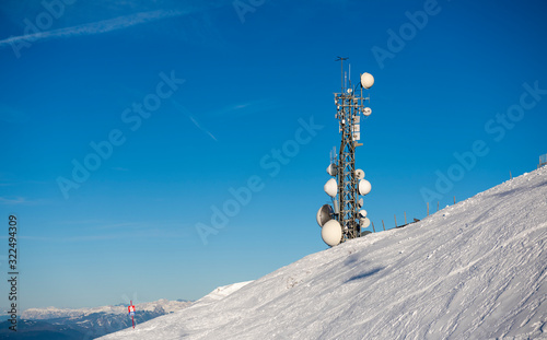 Fotografija Transmission towers in the mountains. Alps - Dolomites