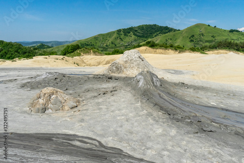 Beautiful landscape with Berca Muddy Volcanoes in Buzau  Romania