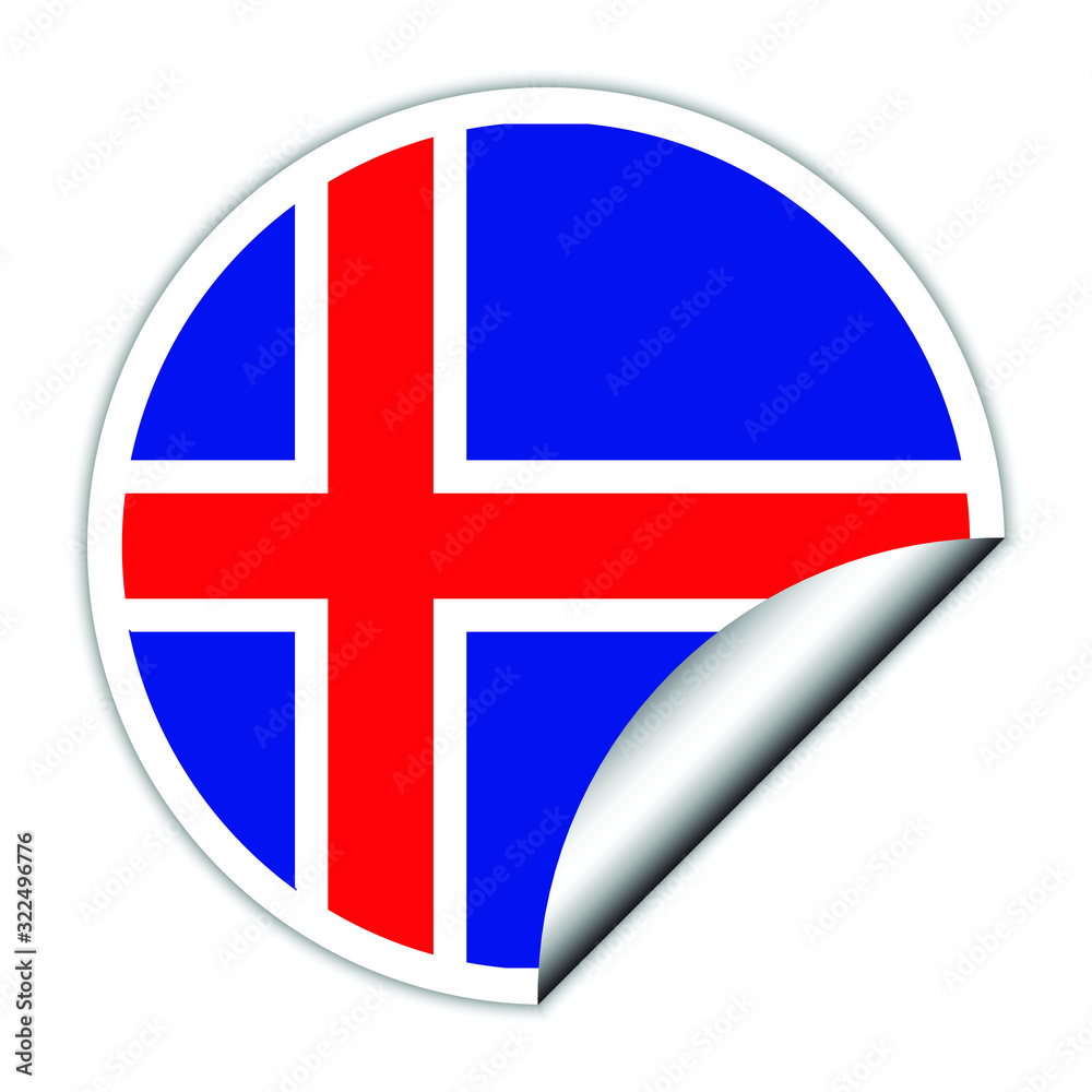 Fototapeta premium Iceland flag . sticher round flag of Iceland - vector 