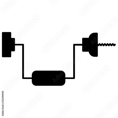 Carpenter and Jewelry Tool, Manual hand held drill vector glyph icon design