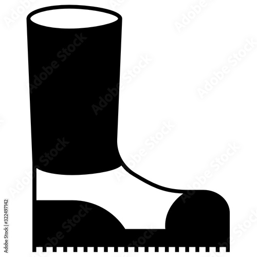 Long Rain Boots Rubber Gumboots Safety Shoes vector icon design