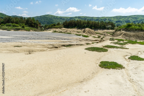 Beautiful landscape with Berca Muddy Volcanoes in Buzau  Romania