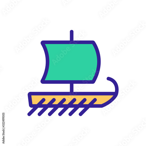 ship icon vector. Thin line sign. Isolated contour symbol illustration