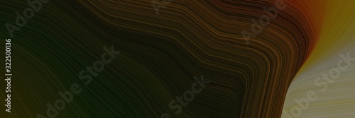 modern banner with dark olive green, very dark green and pastel brown colors. dynamic curved lines with fluid flowing waves and curves