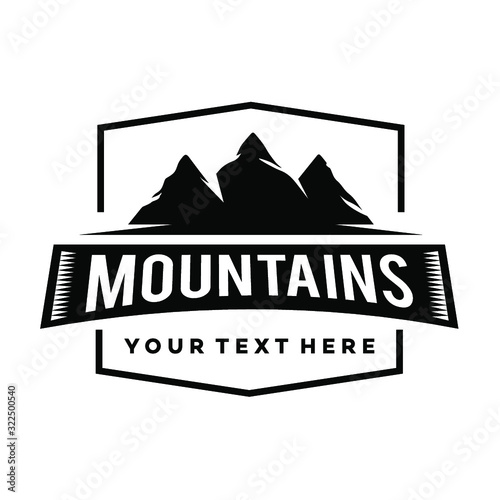 mountain outdoor adventure hipster logo design vector icon