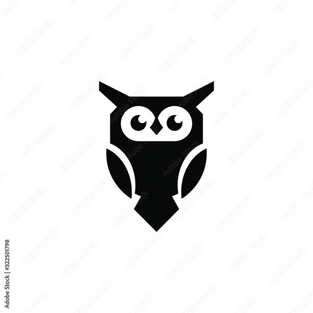 owl bird mascot logo icon vector illustration isolated on white background