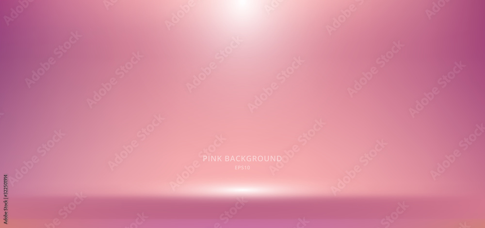 Obraz premium 3D empty pink studio room background with spotlight on stage background.