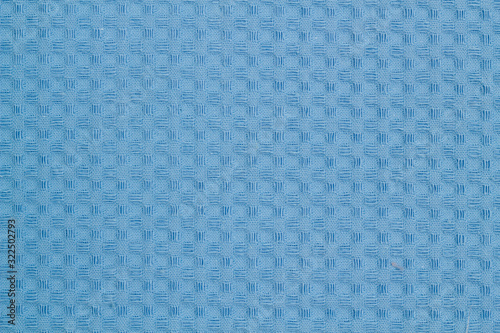 Fabric cotton fold, top view. Blue textile