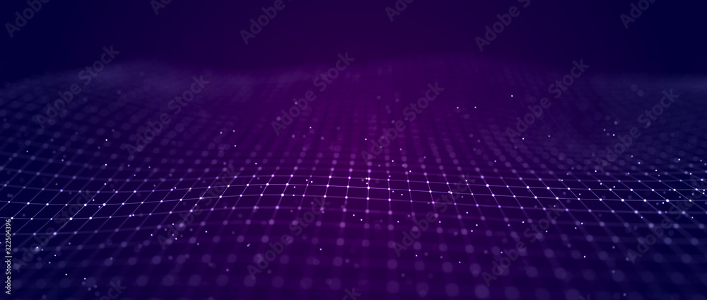 Futuristic background of dots and lines with a dynamic wave. Big data. 3d rendering. Futuristic background of dots and lines with a dynamic wave. Big data. 3d rendering.