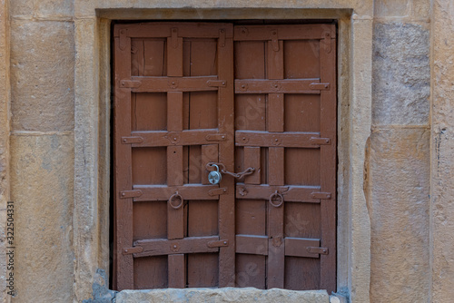 Vintage doors of traditional houses in Rajasthan in India