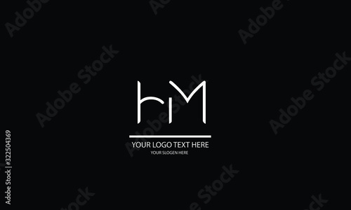 HM MH abstract vector logo monogram template