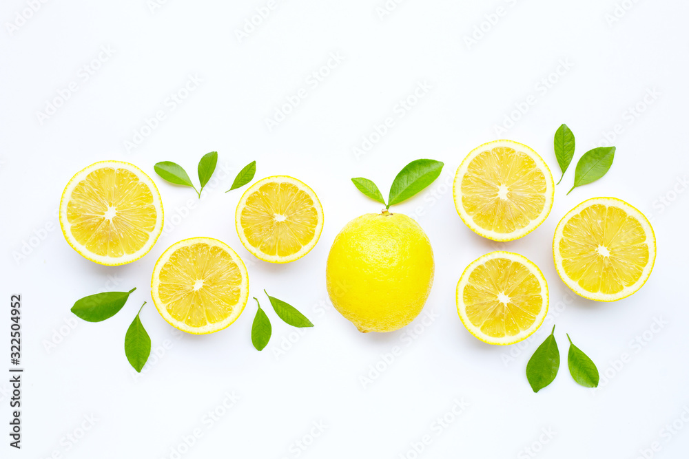 Fresh lemon on white background. Fresh lemon on white background.