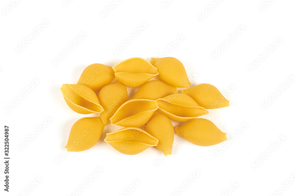 conchiglioni pasta shells , isolated on a white background. conchiglioni pasta shells , isolated on a white background.