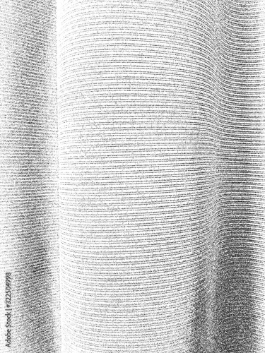 Distress grunge vector texture of fabric, bag, sack, sac, sackcloth, bagging, sacking. Black and white background.