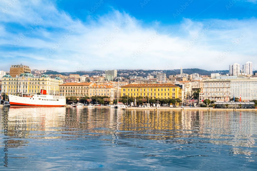 City of Rijeka, Croatia, European capital of culture 2020, waterfront and ships in harbour