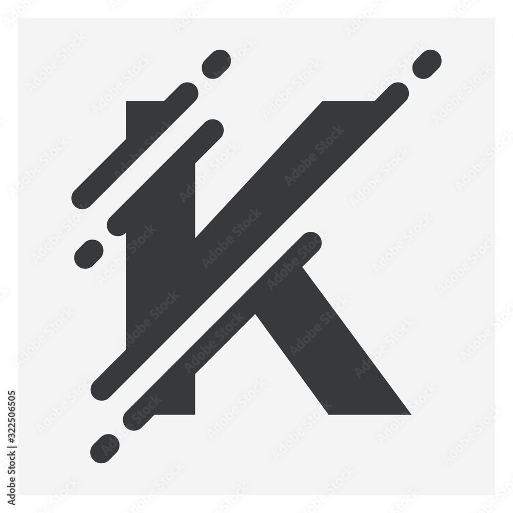 Vector illustration Initial Letter K abstract technology logo. Typography digital space concept. Vector illustration Initial Letter K abstract technology logo. Typography digital space concept.