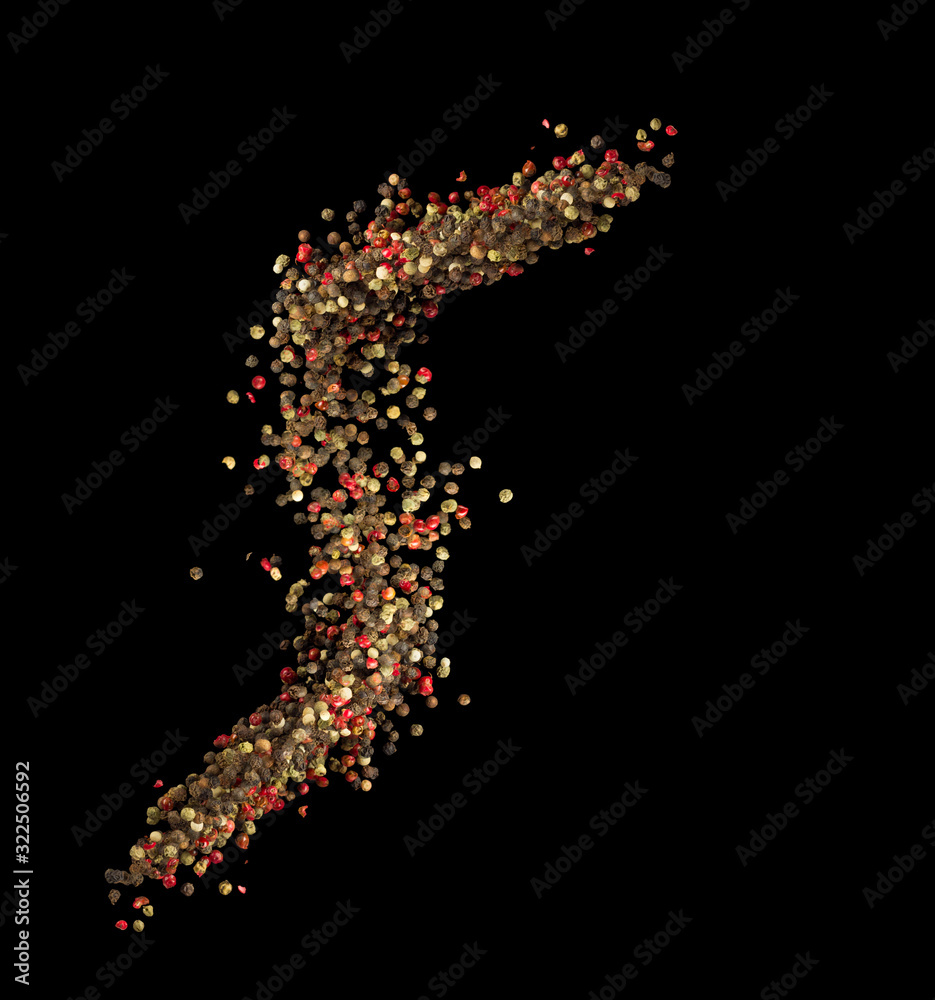 Whole coloured pepper spice flying in the air. Zero gravity concept . Whole coloured pepper spice flying in the air. Zero gravity concept .