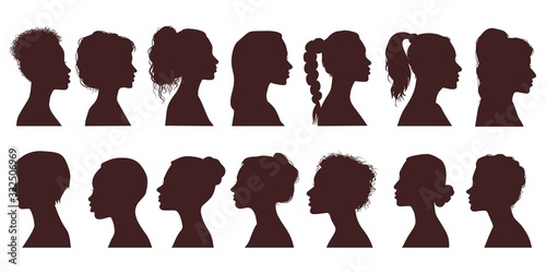 Obraz na płótnie set of female silhouettes