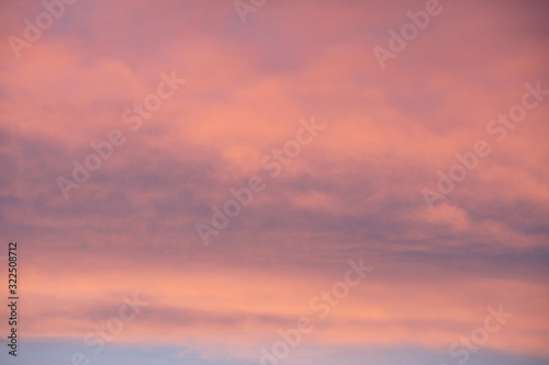Wallpaper Mural Dreamy evening sky  in pastel tones with fluffy pink clouds at sunset Torontodigital.ca